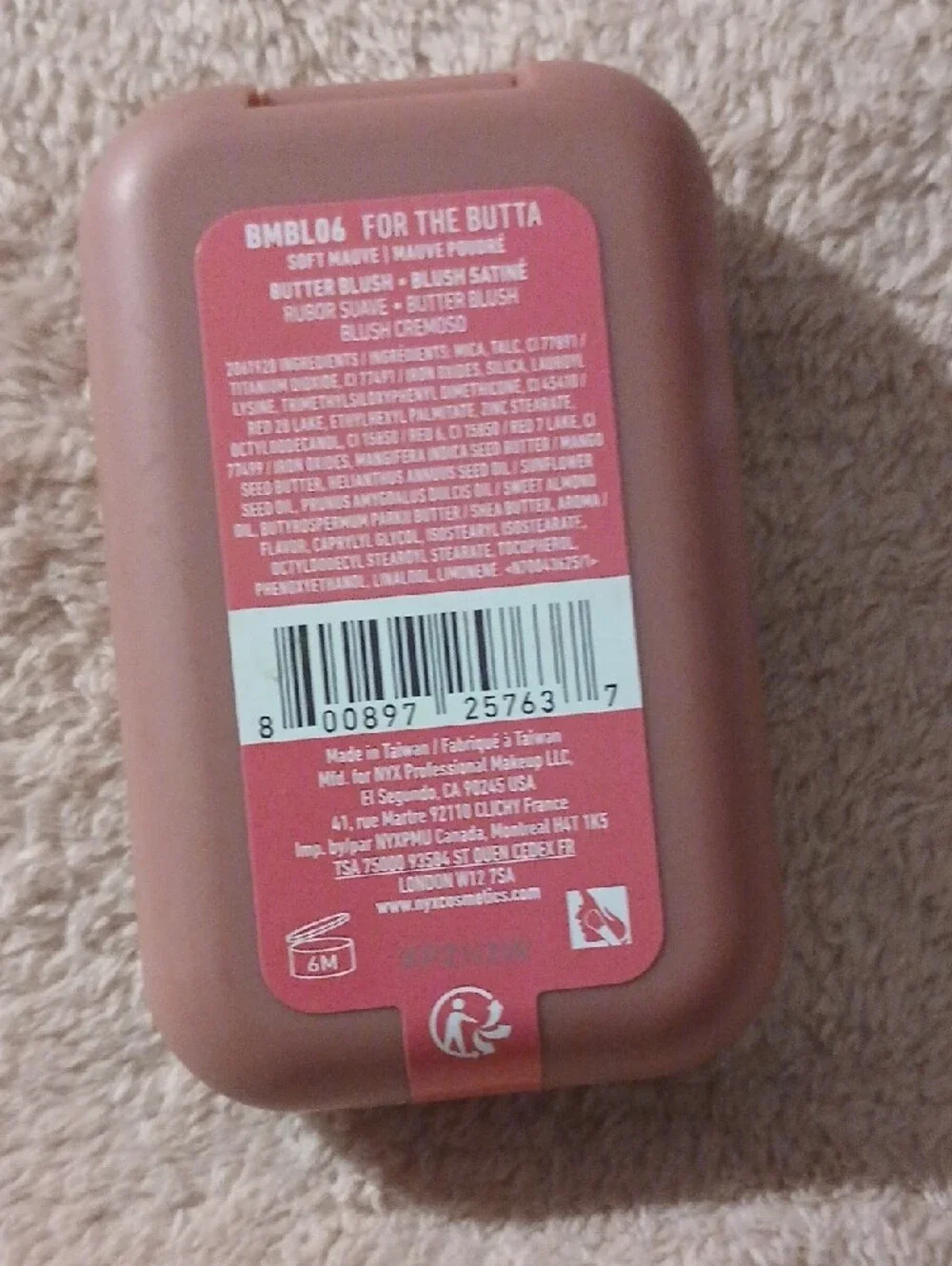 NYX Buttermelt Blush - Mauve Pink